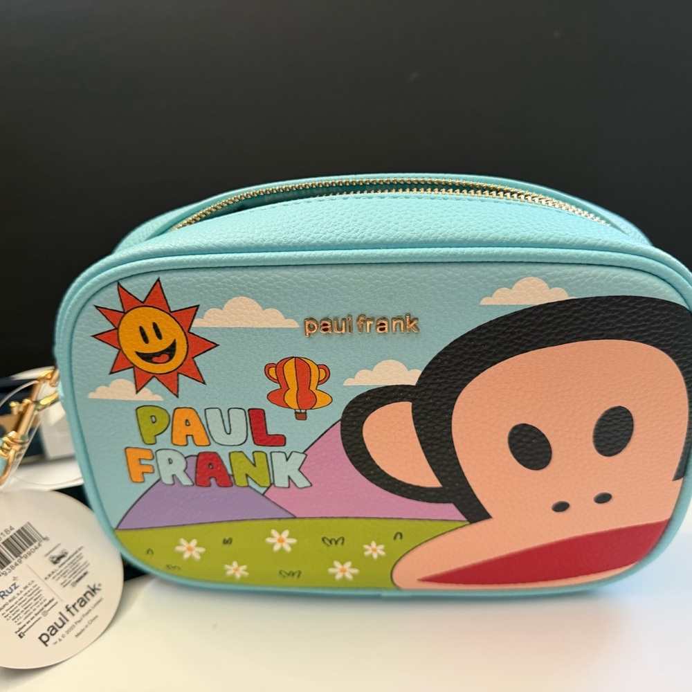 Paul Frank Light Blue Crossbody Bag with Monkey Design